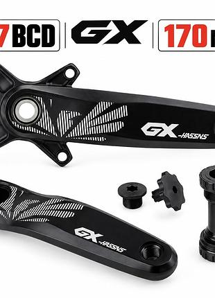 Шатуны hassns gx 170 мм 107 bcd алюминиевые с кареткой 24 мм для mtb велосипеда 7-12 скоростей
