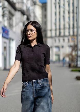 Футболка поло жіноча вʼязана віскоза бавовна