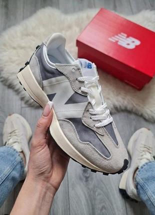 Женские и мужские кроссовки new balance 327 grey/white