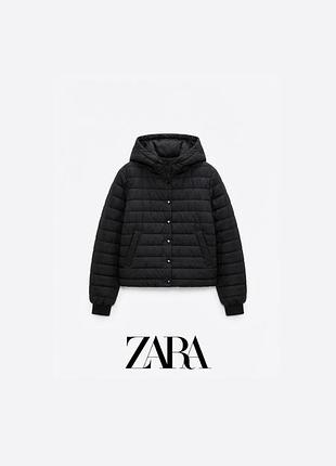 🖤 стильна чорна стьобана куртка zara (розмір s–m) у трендовому дизайні
