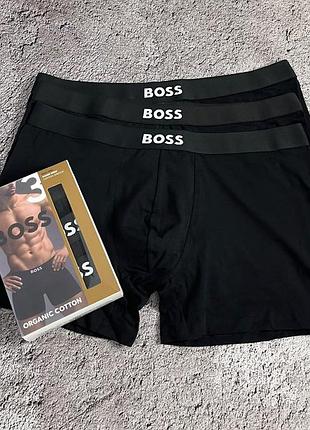 Труси чоловічі boss боксери чорні бавовна