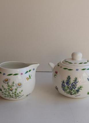 Винтажный набор сахарница и молочник the leonardo collection herb garden
