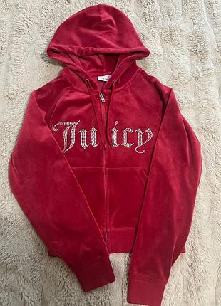 Велюровое зип-худи от культового бренда juicy couture.