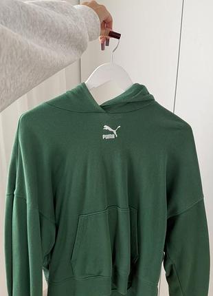 Спортивний костюм жіночий puma із худі зеленого кольору