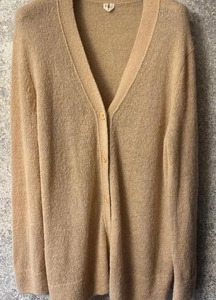 Удлиненный кардиган oversize arket из альпаки и шерсти