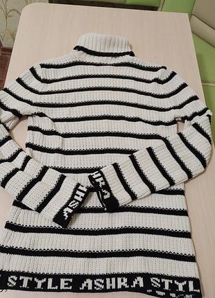 Светр жіночий ashra style в смужку білий з чорним
