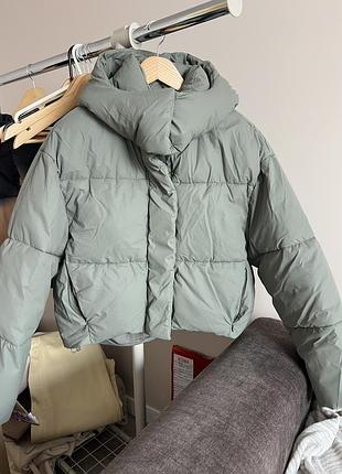 Жіноча зимова куртка zara, м'ятна