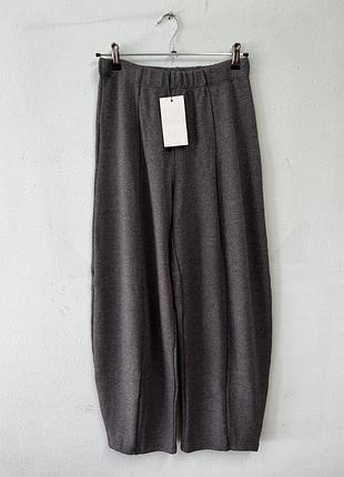 Серые трикотажные женские брюки zara