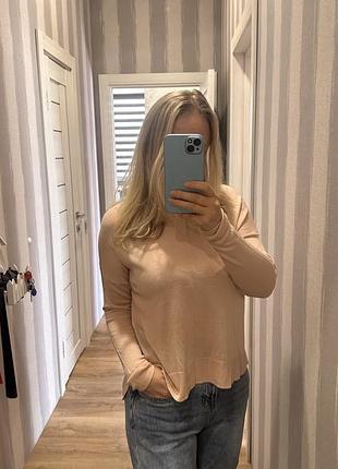 Базовий жіночий джемпер h&m basic бежевий 2