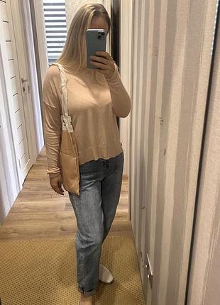 Базовий жіночий джемпер h&m basic бежевий