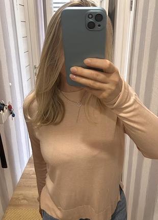 Базовий жіночий джемпер h&m basic бежевий 4