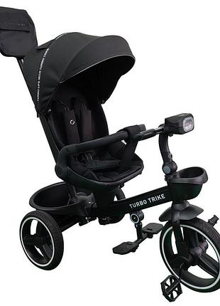 Велосипед детский трехколесный mt 1002-1 elegant black с родительской ручкой