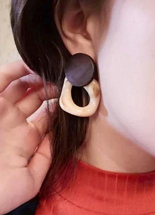 Сережки акрилові дерево серьги у стилі zara