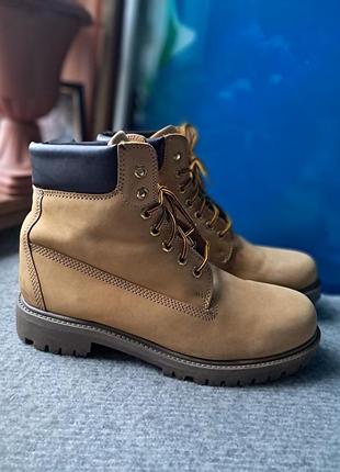 Чоловічі шкіряні черевики am shoe company (р. 44) — руді зимові/демісезонні тімберленди