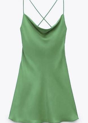 Zara сукня атласна
