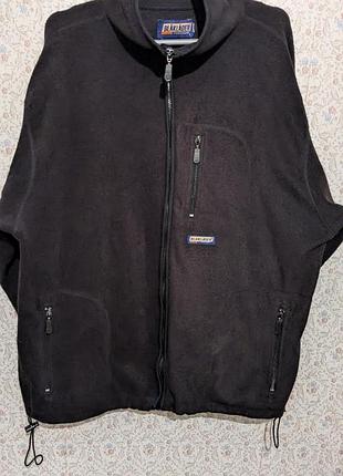 Чоловіча кофта фліс із кишенями, ширина 132, чорна.