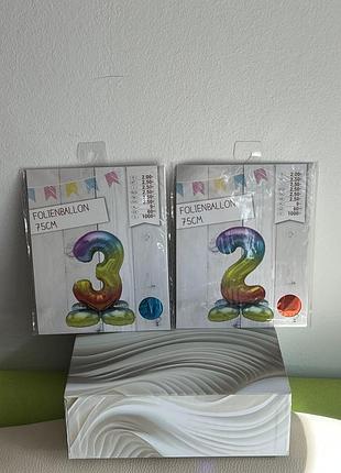 Кульки фольговані цифри 2 та 3, 75 см