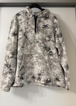 Худі чоловіче hollister з капюшоном, сірий тай-дай