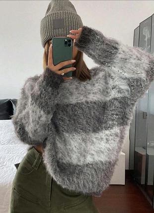 Свитер шерстяной серый shein dazy 3