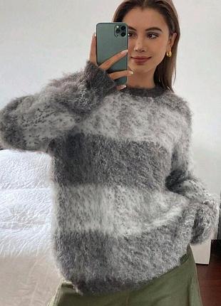 Свитер шерстяной серый shein dazy