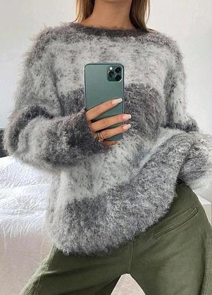 Свитер шерстяной серый shein dazy 6