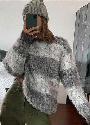Свитер шерстяной серый shein dazy 4