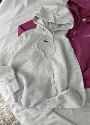 Сіре меланж худі на флісі nike
