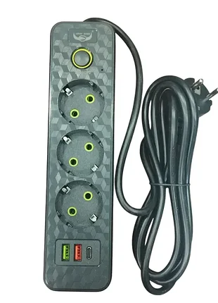 Удлинитель 3 розетки с usb type c 2 м 2500 вт 4
