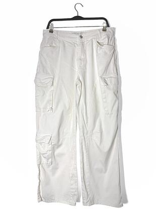 Белые женские брюки карго zara