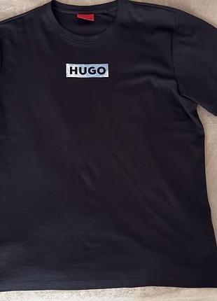 Футболка чоловіча hugo чорна з логотипом