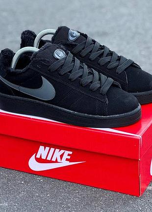 Чоловічі замшеві кросівки на хутрі зимові nike air force