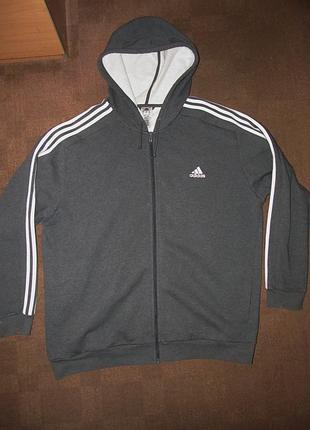Толстовка adidas, зіп-худі, товста, розмір — xxl