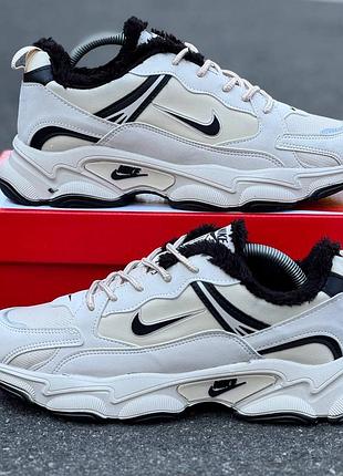 Зимові чоловічі спортивні кросівки з хутром на хутрі nike