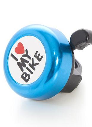 Дзвінок dn bl-005 i love my bike, синій (bl-005-blue)