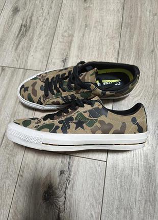 Кеды converse one star pro ox sandy camo / chocolate  151385c skateboarding