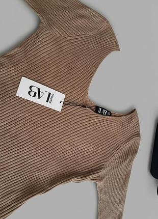 Сукня міді жіноча answear.lab в рубчик, бежева, розмір s/m