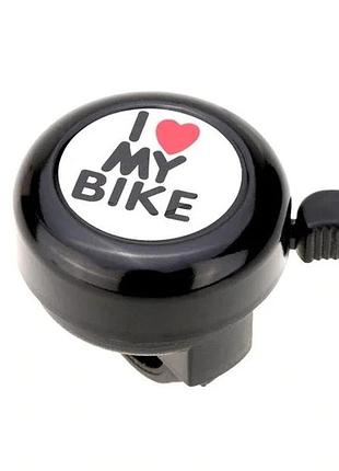 Дзвінок dn bl-005 i love my bike, чорний (bl-005-black)