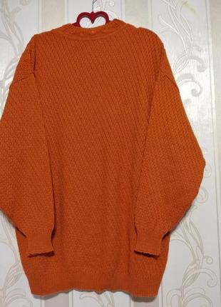 Теплый свитер кофта пуловер с узором , 30% шерсть.2 фото