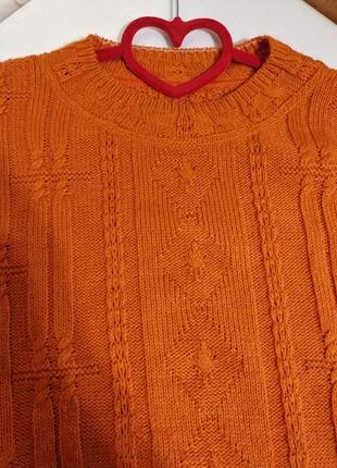 Теплый свитер кофта пуловер с узором , 30% шерсть.3 фото