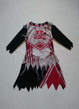 Карнавальное платье зомби zombie cheerleader на 5-6 лет