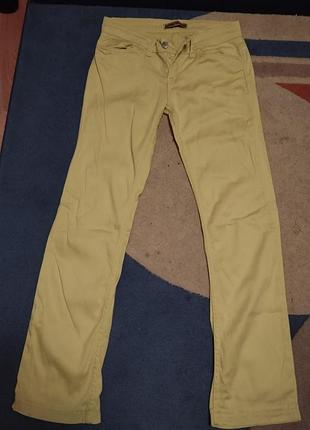 Жовті жіночі джинси jeans of lady прямого крою, розмір xs-s (34-36)