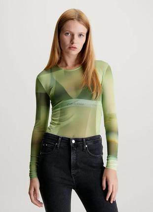 Сітчастий лонгслів сітка calvin klein ck s 🛍️1+1=3🛍️