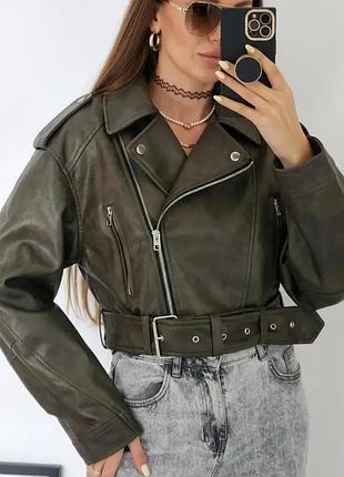 Куртка жіноча zara косуха вкорочена коричнева s