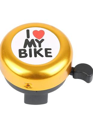 Дзвінок dn bl-005 i love my bike, золотий (bl-005-gold)