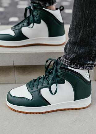 Зимние кроссовки stilli white\green 2