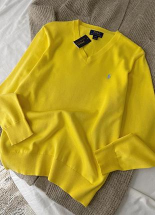 Жовтий джемпер polo ralph lauren бавовна