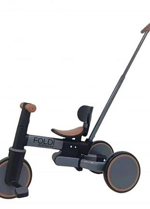 Дитячий триколісний велосипед 3 в 1 foldi me 1202 graphite