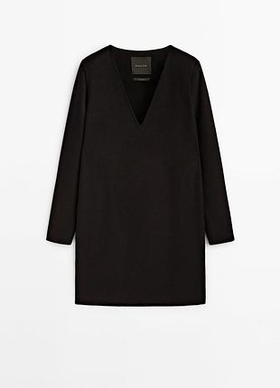Коротка жіноча сукня massimo dutti вовняна чорна
