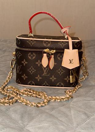 Сумка жіноча louis vuitton vanity pm/micro vanity коричнева