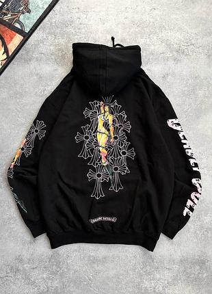 Чоловіче худі chrome hearts на змійці, чорне
